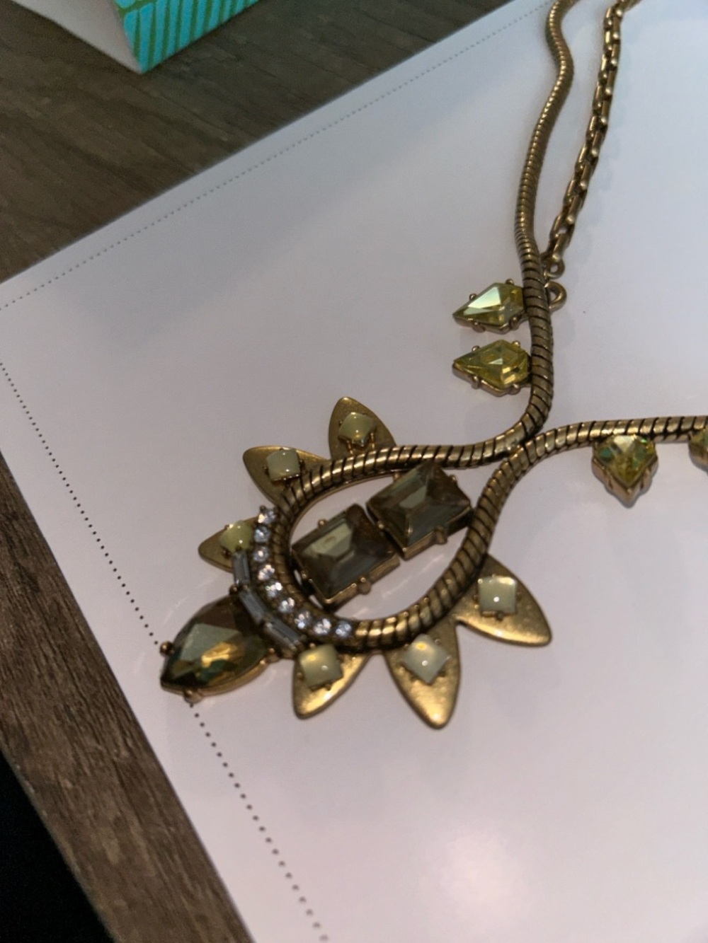 Stella & Dot Gold-Tone Necklace with Yellow Crystal Accents - Picture 7 of 7